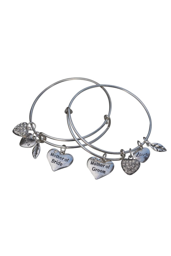 Mother of the Bride and Mother of the Groom Gift Set - Mother of the Bride Bracelet and Mother of the Groom Bangle Bracelets, Perfect Wedding Party Gifts