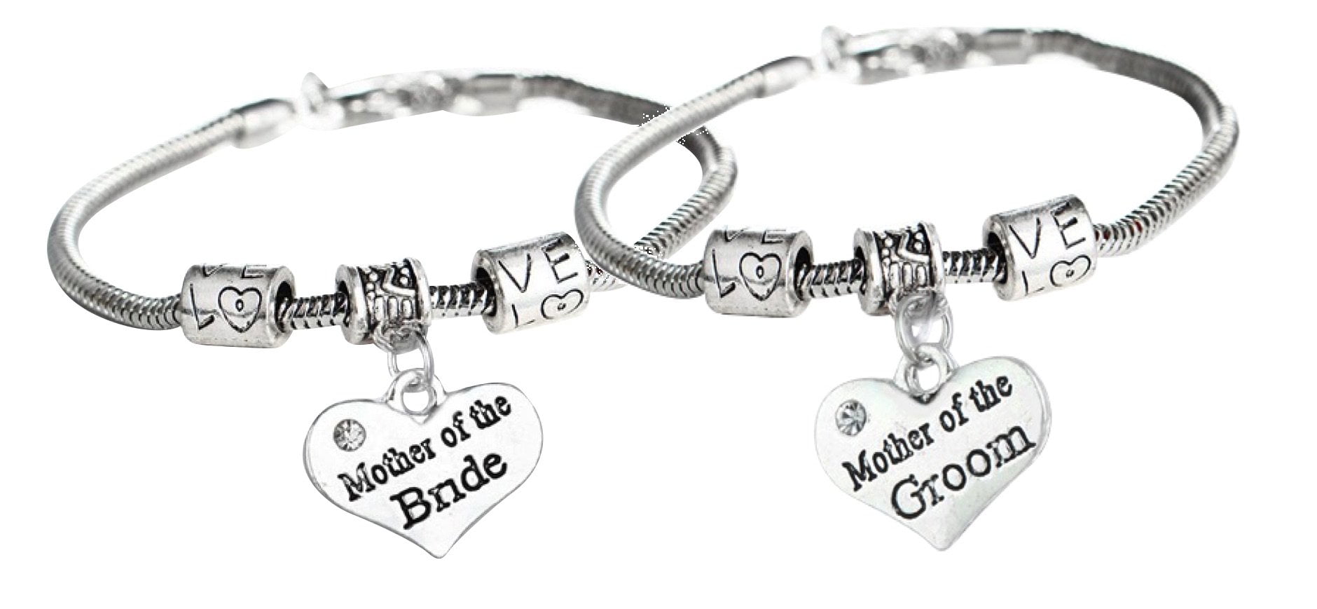Infinity Collection Mother of the Bride and Mother of the Groom Gift Set - Mother of the Bride Bracelet and Mother of the Groom Charm Bracelets Make the Perfect Wedding Party Gifts