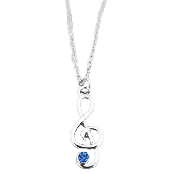 Infinity Collection Music Note Birthstone Charm Necklace - Birthstone Treble Clef Jewelry Gift, Music Lover Jewelry Gift, Musician Gift (September)