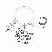 Infinity Collection Nurse Graduation Keychain - She Believed She Could So She Did and RN Charm Show Your Nurse Appreciation - Custom 2024 Graduation Nursing Jewelry Gift For RN Registered Nursing