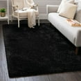 thumbnail image 1 of Infinity Collection Solid Shag Area Rug by Rugs.com ‚Äì Black 3' 3" x 5' 3" High-Pile Plush Shag Rug Perfect for Entryways, Bedrooms, Living Rooms and More, 1 of 7