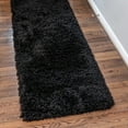 thumbnail image 1 of Infinity Collection Solid Shag Runner Rug by Rugs.com ‚Äì Black 2' 7" x 10' High-Pile Plush Shag Rug Perfect for Hallways, Living Rooms, Bedrooms and More, 1 of 6