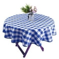 thumbnail image 1 of Infinity Collection Spill Proof Fabric Buffalo Check Plaid Tablecloth Matching Border Stain Resistant Wrinkle Resistant for Dining Room Kitchen Restaurant Indoor Picnic (Blue and White,70" Round), 1 of 7