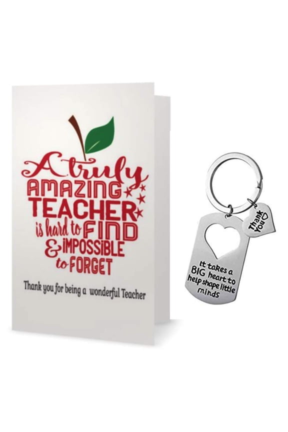 Teacher Keychain and Card Gift Set, Teacher Jewelry, Teacher Gift - Show Your Teacher Appreciation