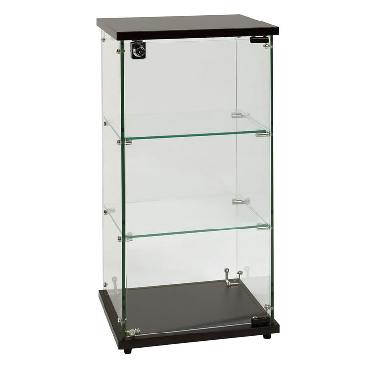 Infinity Countertop Glass Display Case (Ready to Assemble) - 12-1/4W x  14-1/4D x 27-1/4H - Showcase Cabinet Bookcase with Lock, Perfect for