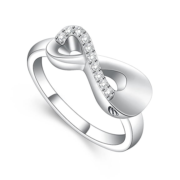 Infinity Cremation Jewelry Infinity Love Cremation Ring for Ashes Stainless Steel Hold Loved Ones Ash Keepsake Finger Ring Urn Locket Memorial Jewelry for Women-NO.9