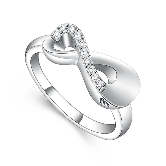 Infinity Cremation Jewelry Infinity Love Cremation Ring for Ashes Stainless Steel Hold Loved Ones Ash Keepsake Finger Ring Urn Locket Memorial Jewelry for Women-NO.9