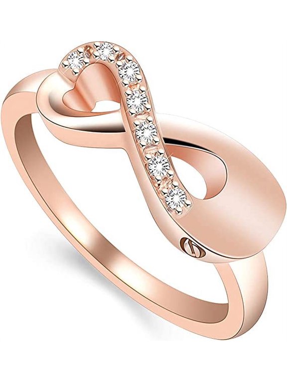 Infinity Cremation Ring for Ashes - Stainless Steel Cremation Inlay Crystal Urn Jewelry I Carry You with me Memorial Keepsake Locket Rings for Human/Pet Ash