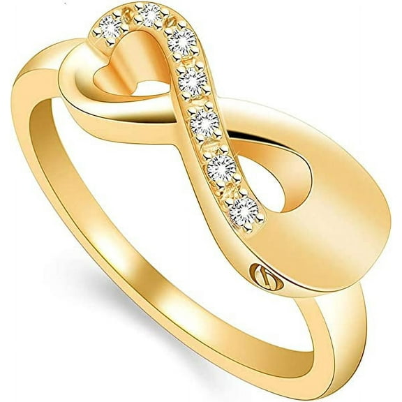 Infinity Cremation Ring for Ashes Crystal Infinity Ring Memorial Keepsake Urn Ring Holder Ash for Pet/Human Urn Ring for Women NO.7-NO.10