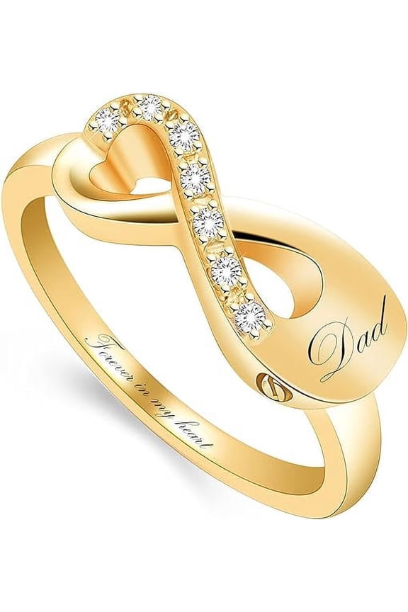 Infinity Cremation Urn Ring for Ashes Infinity Crystal Memorial Ring for Human Love Ones Ashes Stainless Steel Keepsake Ring for Women