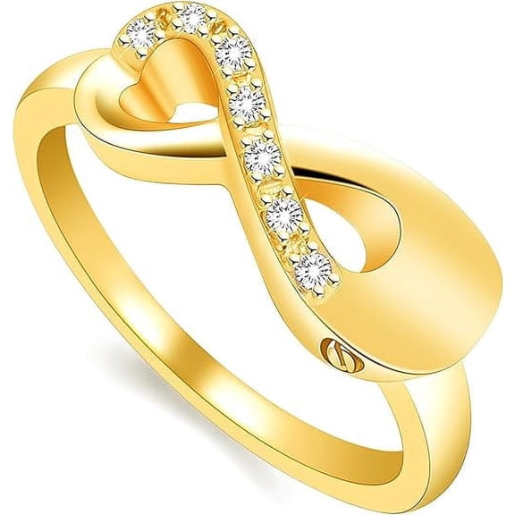 Infinity Cremation Urn Ring for Ashes Infinity Crystal Memorial Ring for Human Love Ones Ashes Stainless Steel Keepsake Ring for Women