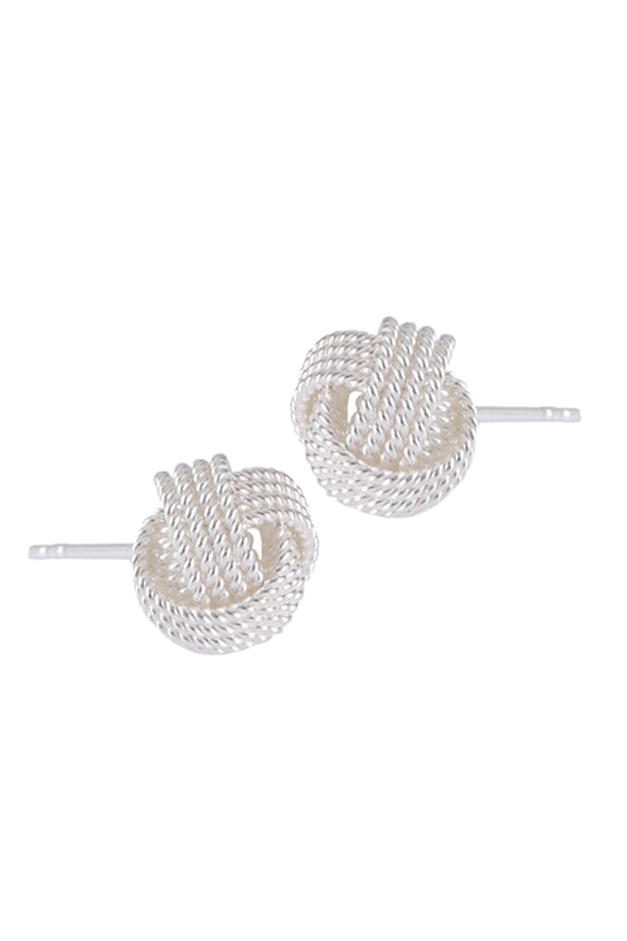 Infinity Criss Cross Rope Knot Loop .925 Sterling Silver Weave Mesh Stud Earrings Jewelry Female