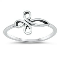 Infinity Cross Knot Christian Ring .925 Sterling Silver Jewelry Female Male Unisex Size 7