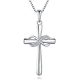 thumbnail image 1 of Infinity Cross Necklace for Women 925 Sterling Silver Danity Cross Pendant Necklace Christian Jewelry Baptism Gift 18''+2'' Chain, 1 of 5