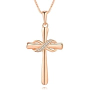 Infinity Cross Necklace for Women 925 Sterling Silver Danity Cross Pendant Necklace Christian Jewelry Baptism Gift 18''+2'' Chain