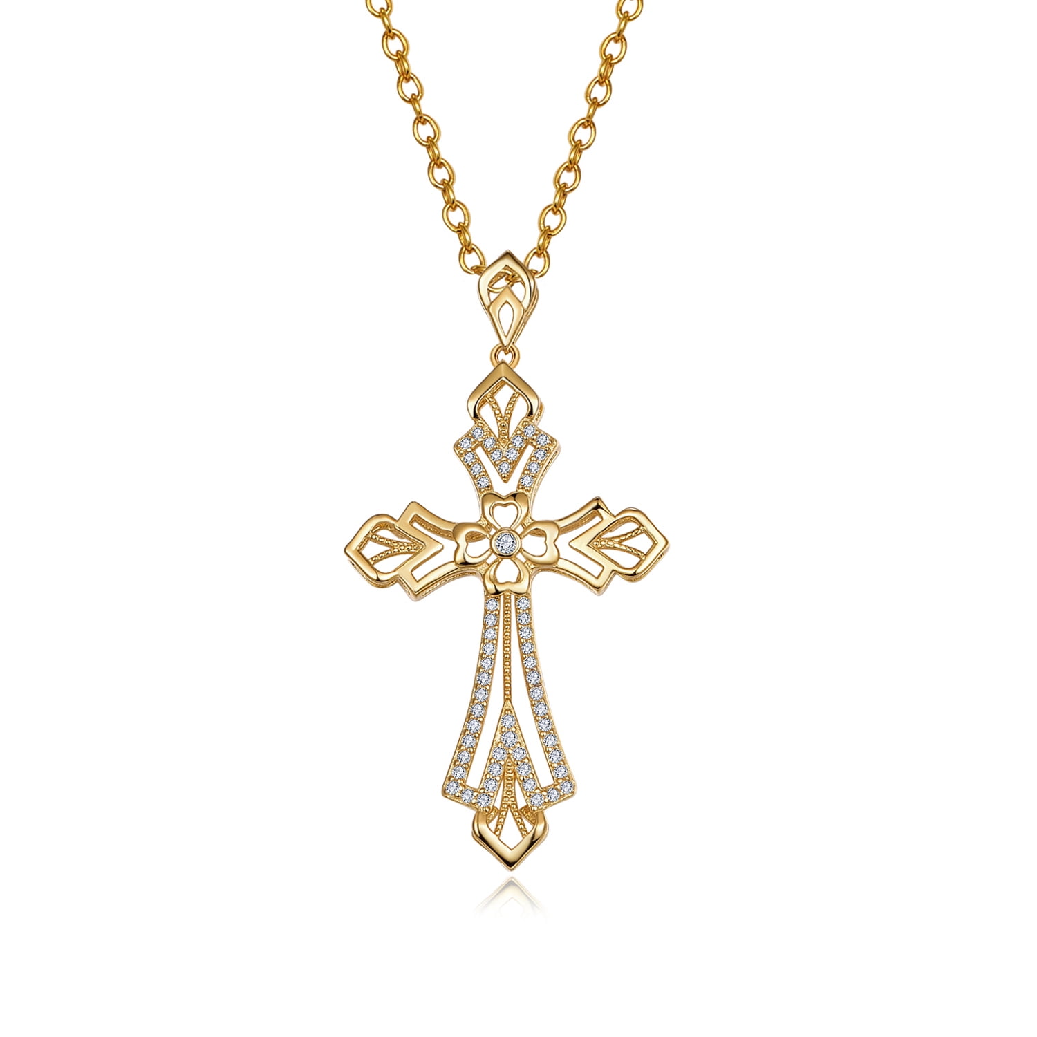 Womens Cross Necklace Silver | Bliss | 6002SS/18SS - Rosarycard.net