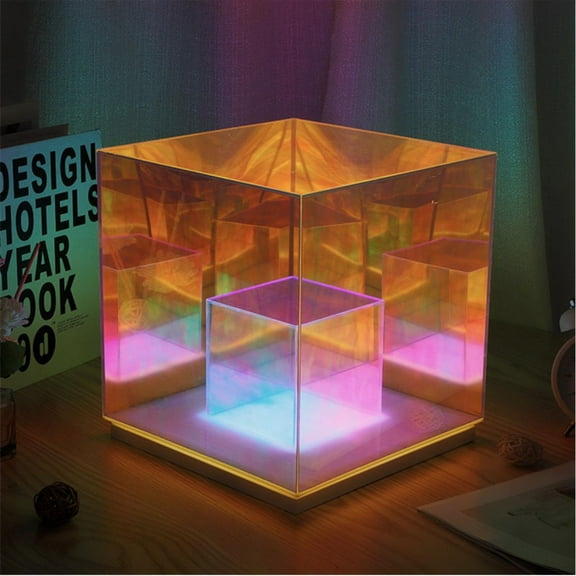 Infinity Cube Art Light Magic Cube Light LED Acrylic Decorative Lights Home Desktop Decoration Night Light for Bedroom Living Room Corridor Dining Room