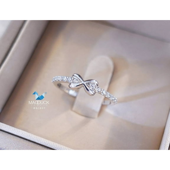 Infinity / Cubic Zirconia / Sterling Silver 925 Ring / Rhodium plated Nickel-Free / MadDuckJewels RG1937 / Thailand Jewelry