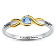 thumbnail image 1 of Infinity Custom Rings Simulated Birthstone 925 Sterling Silver Engraved Rings for Women, 1 of 5
