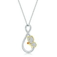 thumbnail image 1 of Infinity Design with Two-Tone Butterfly and Simulated Diamond CZ 18” Pendant Necklace | Sterling Silver Jewelry for Women or Teens, 1 of 6