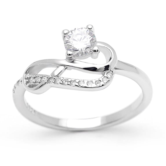 Infinity Diamond Engagement Wedding Ring, Celtic Knot Diamond Ring, Solitaire Diamond Proposal Ring, Delicate Anniversary Ring, 925 Sterling Silver, 1.9 Ct Simulated Diamond, Gift Ring