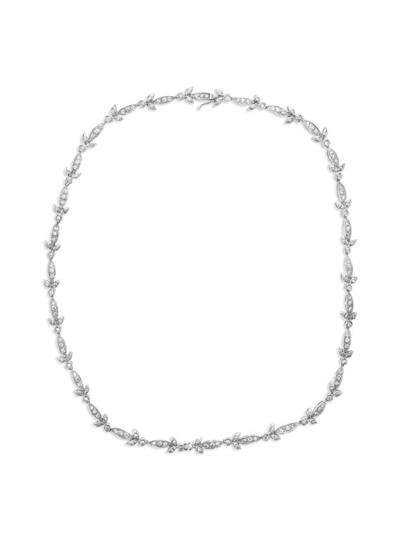 Infinity Diamond Leaf Necklace