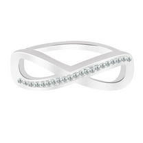 Infinity Diamond Ring, Criss Cross Diamond Engagement Ring, Forever One Love Ring, Promise Ring For Girlfriend, Pave Set Ring, 14K White Gold Plated, 1.5 Ct Simulated Diamond, Anniversary Gifts Ring