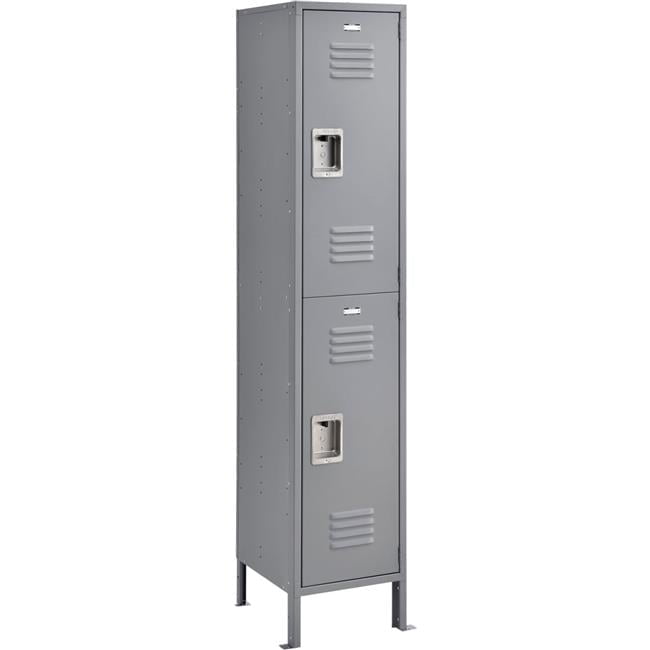 Infinity Locker Infinity Double Tier 2 Door Assembled Locker, Gray - 15 x 18 x 36 in ...