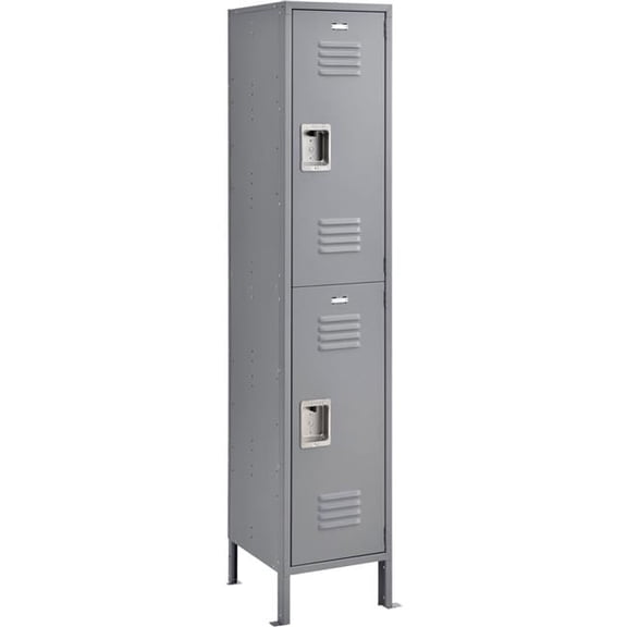 Infinity Double Tier 2 Door Assembled Locker, Gray - 15 x 18 x 36 in.
