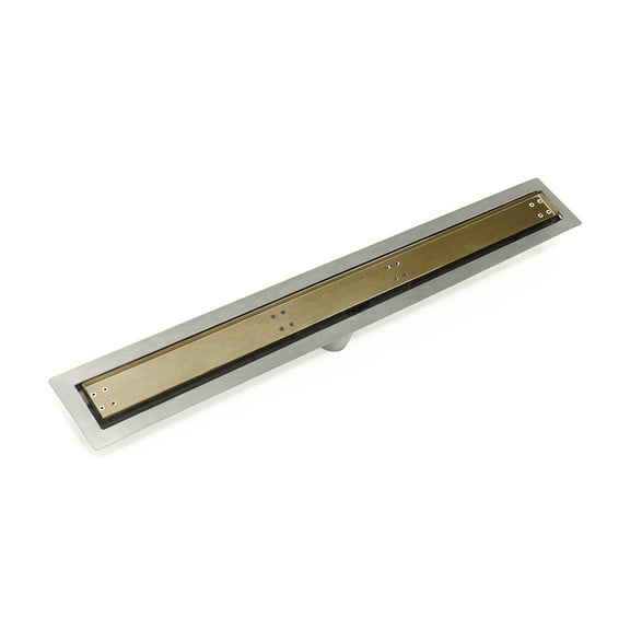 Infinity Drain 24" FFTIF 6524 SB Linear Drain Kit: Satin Bronze
