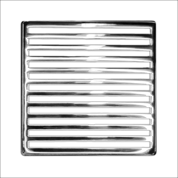 Infinity Drain 4" x 4" NS 4 PS Center Drain Decorative Cover: Polished Stainless