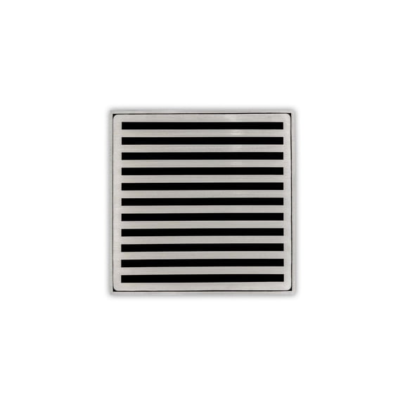 Infinity Drain 5" x 5" ND 5-2P SS Center Drain Kit: Satin Stainless