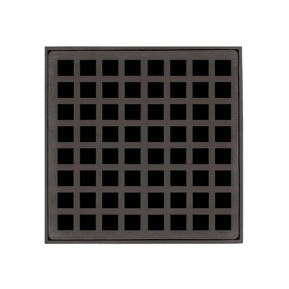 Infinity Drain 5" x 5" QS 5 ORB Center Drain Decorative Cover: Oil Rubbed Bronze
