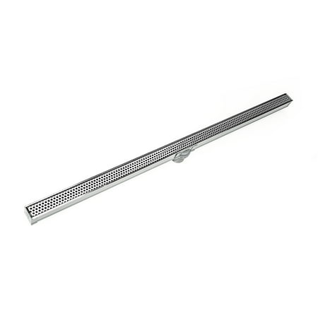 Infinity Drain SDG 3896 PS 96" S-PVC Series Complete Kit with 1 1/2" Perforated Circle Pattern Grate in Polished Stainless Finish