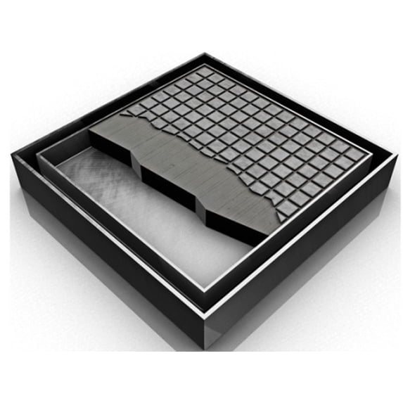 Infinity Drain TD-20-2I-SS 8 x 8 in. TD 20 Tile Insert Complete Kit with 2 in. No Hub Outlet Cast Iron Drain Body in Satin Stainless Steel