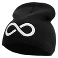 thumbnail image 1 of Infinity Embroidered 8 inch Acrylic Short beanie - Black OSFM, 1 of 5