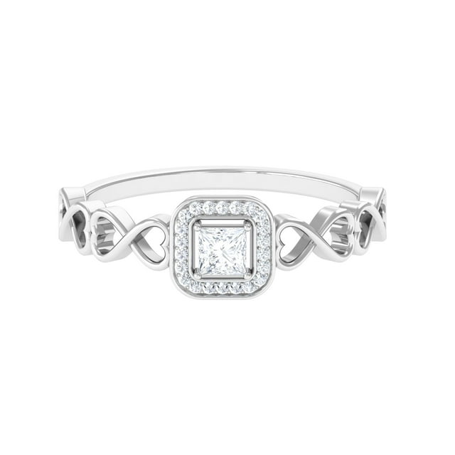 Infinity Engagement Ring with Diamond for Women, Designer Diamond Ring ...