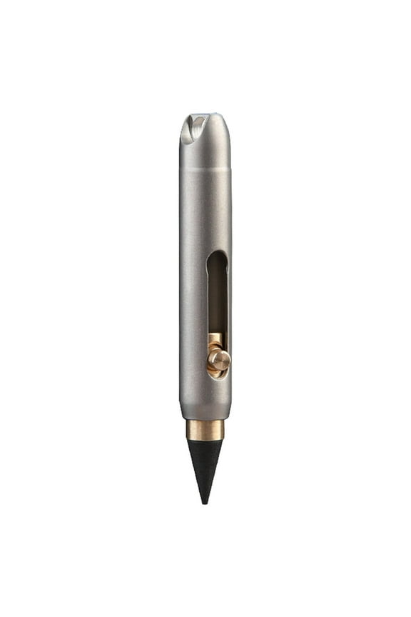 Infinity Forever Pencil,Titanium Keychain Pocket Pen, Retractable Mini Writing Tool, No Sharpening Everlasting Graphite Pencil for Sketch Drawing Writing & Gift,Inkless Writing Tool,Grey
