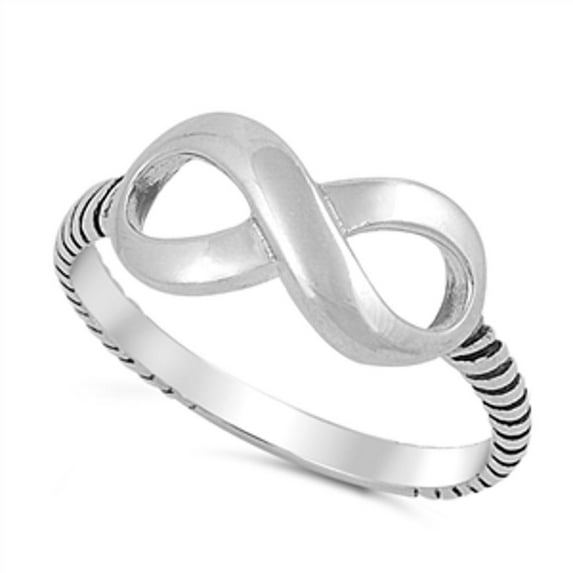 Infinity Forever Ring .925 Sterling Silver Bali Rope Band Jewelry Female Male Unisex Size 6