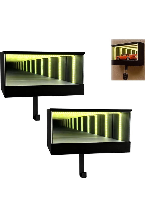 Infinity Garage Keychain, Infinity Garage Keychain Hanger, Keypit Garage Key Holder, Race Car Key Holder Wall Mount with LED, 3D Keys Rack Wall-Mounted, Suitable for Cars Lovers