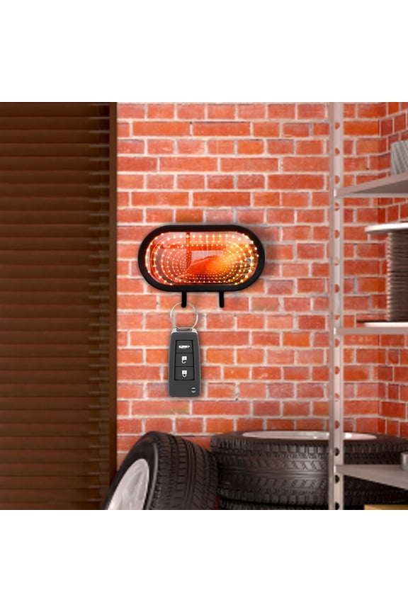 Infinity Garage Keychain, Wall Mounted Infinity Mirror LED Light Display Box Keychain, 3D Illusion Wall Mounted Garage Keychain Holder for Car Enthusiasts