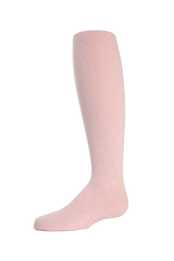 MeMoi Flowers and Diamonds Girls Opaque Tights - Girls - Female, 8-10, Light Pink