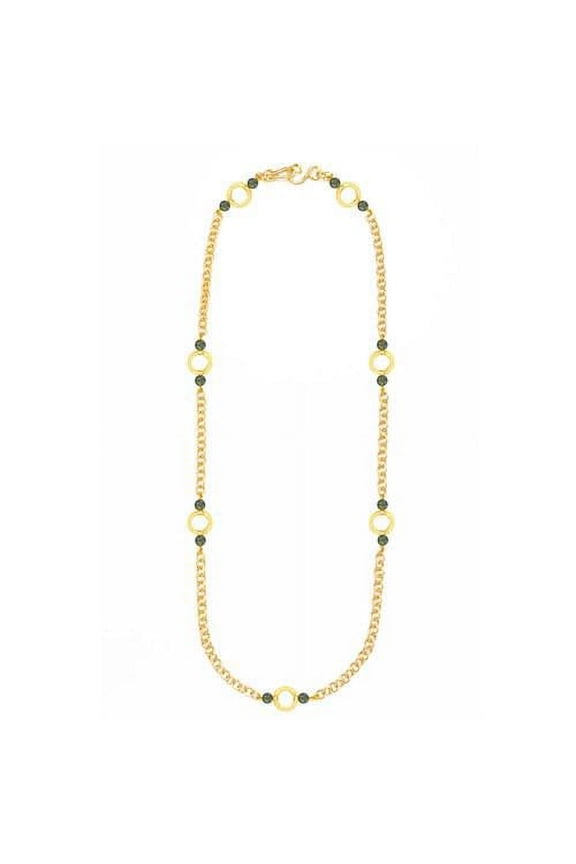 Infinity Gold Necklace - Green Moss Agate