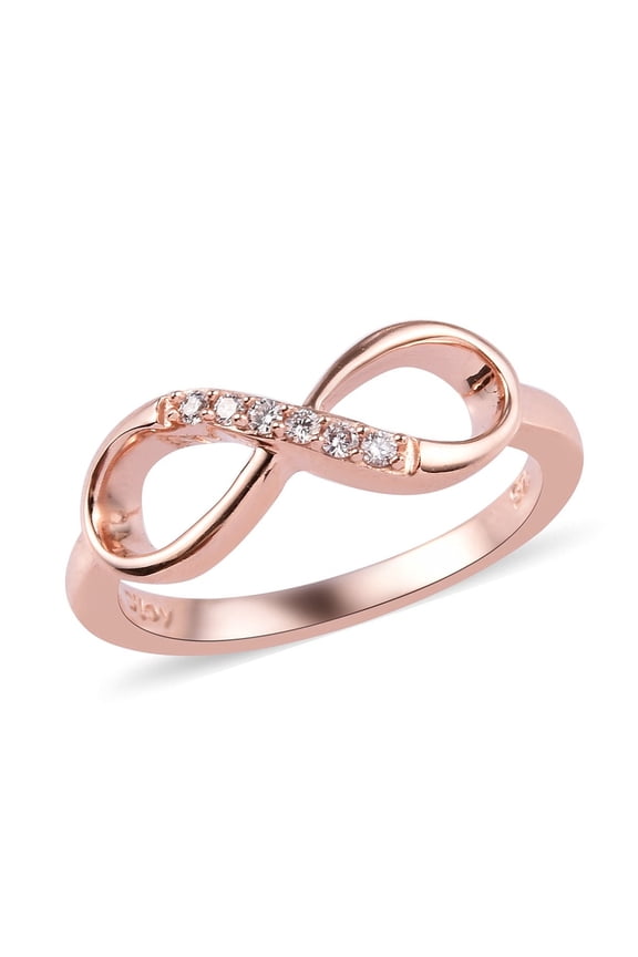 Infinity Gold Ring, 14k Gold Vermeil Infinity Ring, Cz Engagement Ring, Friendship Ring, Trendy Birthday Gift, Mother's day Gift, 14K Yellow