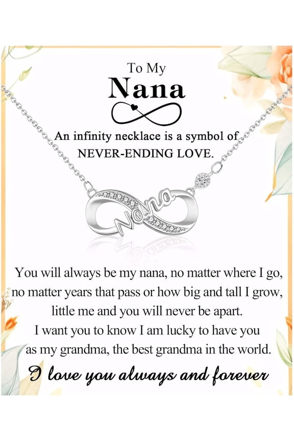 Infinity Grandma Nana Sister Daughter Niece Necklace Gifts, Christmas Birthday Valentines Day Easter Grauation Back to School Gifts Stocking Stuffers Presents for Women