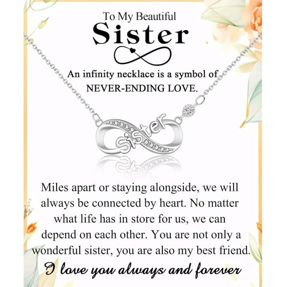 Infinity Grandma Nana Sister Daughter Niece Necklace Gifts, Christmas Birthday Valentines Day Easter Grauation Back to School Gifts Stocking Stuffers Presents for Women
