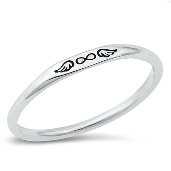 Infinity Guardian Angel Wings Ring .925 Sterling Silver Band Jewelry Female Male Unisex Size 10