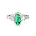 thumbnail image 1 of Infinity Halo 1.50 Carat Emerald and Diamond Engagement Ring in 14k White Gold affordable emerald and diamond engagement ring, 1 of 2