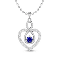 Infinity Heart 925 Silver Blue Sapphire Pendant Gift For Bridal Shower || Ali Baba Jewellery