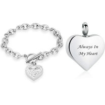 Infinity Heart Cremation Bracelet for Ashes - Stainless Steel Urn Bangles for Pet/Human Ashes - Memorial Keepsake Ash Jewelry